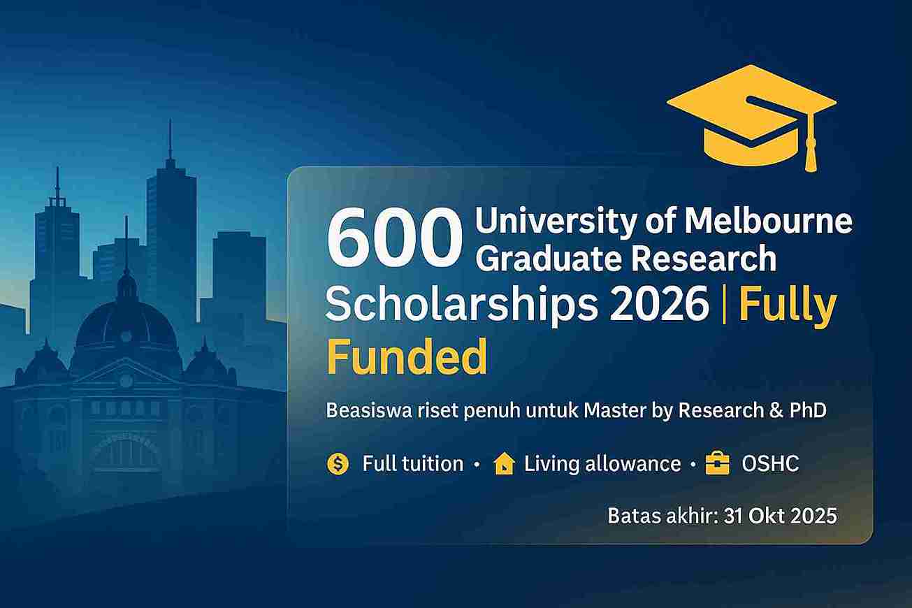 Panduan Lengkap Beasiswa University of Melbourne Graduate Research Scholarships 2026 (Fully Funded)