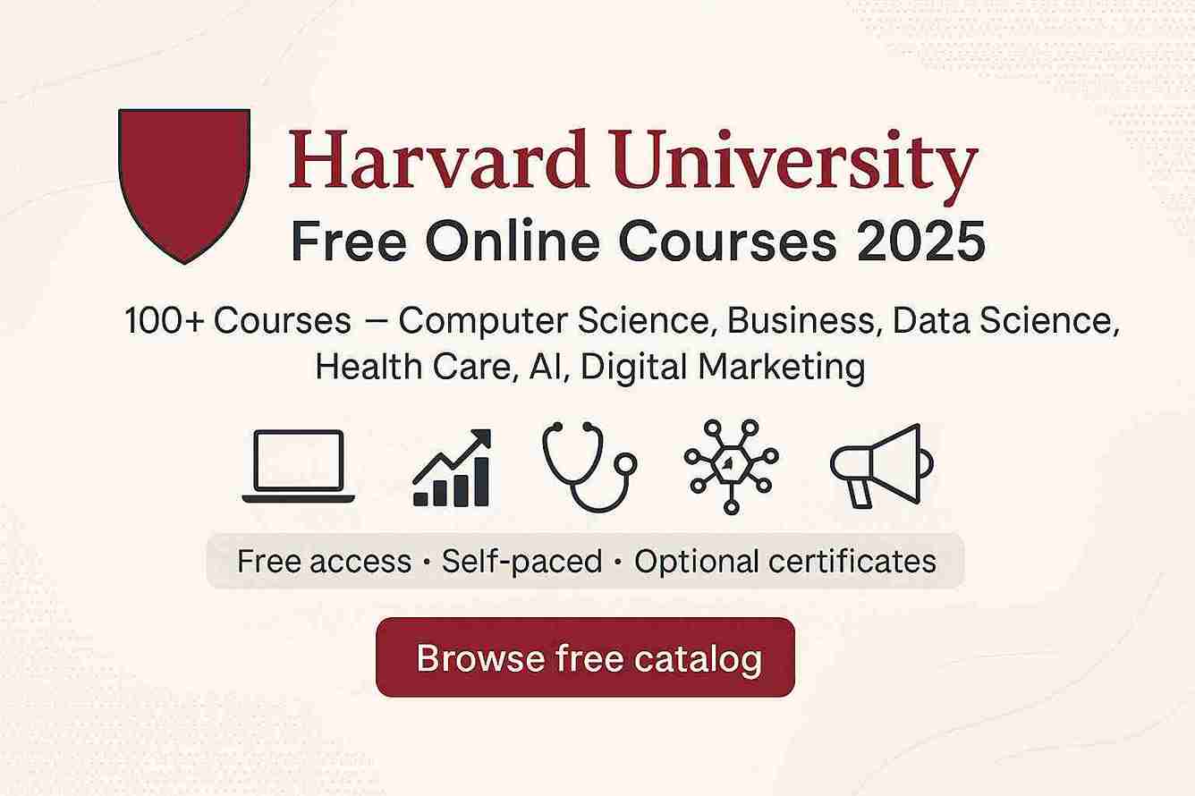 Harvard University Free Online Courses 2025 — Lebih dari 100 Kursus Gratis
