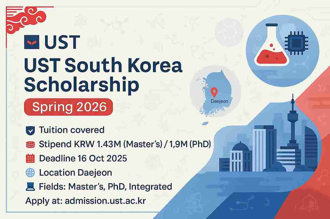 Beasiswa UST Korea Selatan Periode Spring 2026 (Fully Funded)